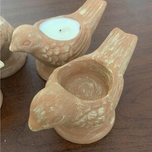 Candle Holders for tea lights 4 Clay Birds